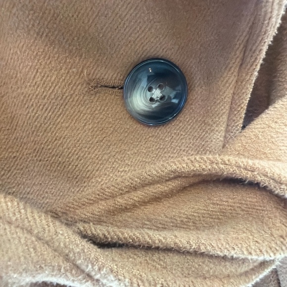 Ann Taylor Factory Camel Wrap Coat Belted Shawl Collar M - Picture 5 of 6